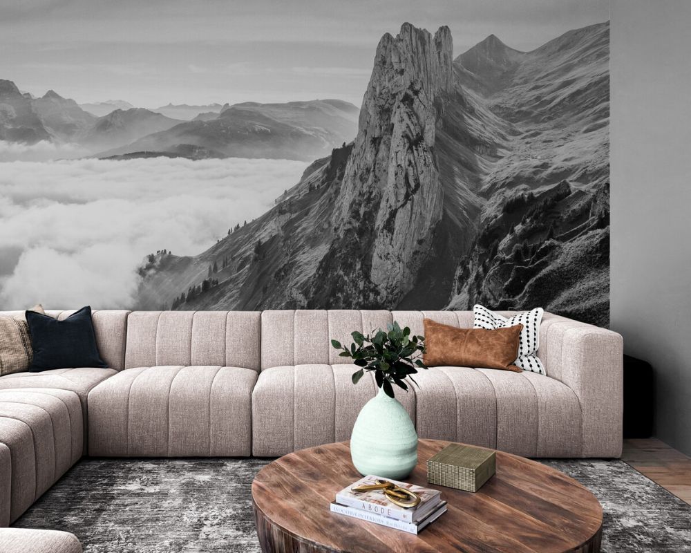 Papier Peint Montagne - Sommet dans les Nuages