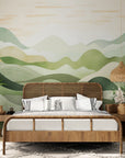 Mountain Wallpaper - Soft Pastel Green