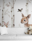 Papier Peint Animaux - Lapins Et Biche