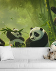 Papier Peint Enfant - Pandas Joueurs