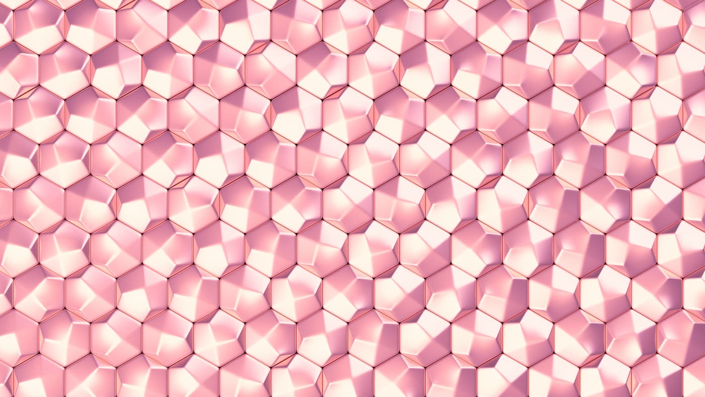 Geometric Wallpaper - Metallic Pink Hexagons