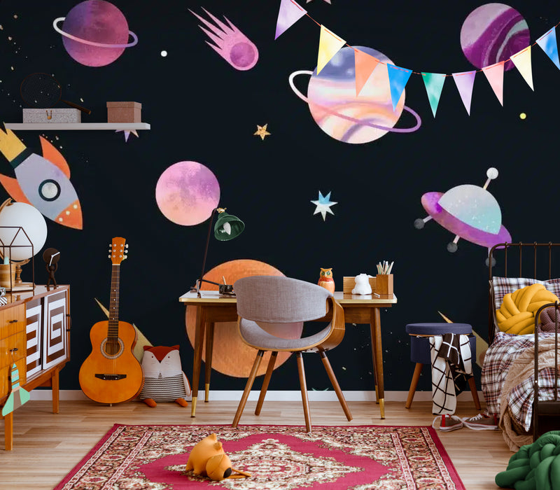 Papier Peint Enfant - Univers Abstrait