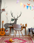 Papier Peint Enfant - Biche Et Cerf
