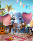 Papier Peint Enfant - Bébé Éléphant Dans L’eau