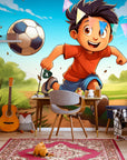 Papier Peint Enfant - Ballon De Foot Cartoon