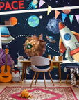 Papier Peint Enfant - Fusée Et Navette Spatiale