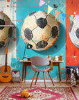 Papier Peint Enfant - Graffiti Ballon De Foot