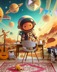 Papier Peint Enfant Scandinave - Astronaute Et Planètes