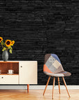 Papier Peint Vintage - Briques Noires