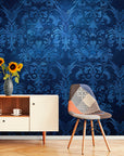 Papier Peint Vintage - Royal Bleu Profond