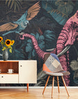 Papier Peint Vintage - Animaux Tropicaux