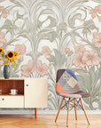Papier Peint Vintage - Motif Fleuri