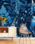 Papier Peint Nature - Feuillage Bleu