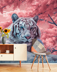 Papier Peint Exotique - Tigre Blanc Majestueux