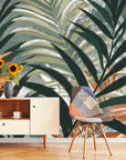 Papier Peint Vintage - Feuillage Tropical Rétro