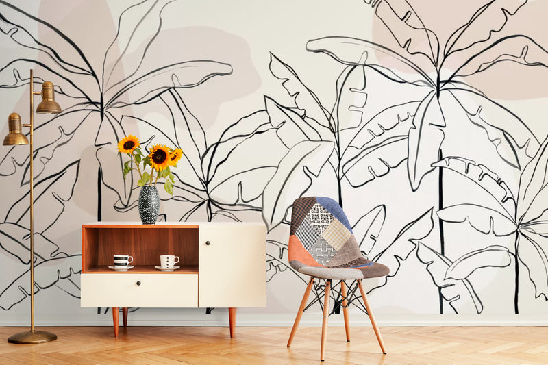 Papier Peint Vintage - Bananiers