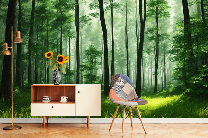 Papier Peint Paysage - Forêt Verdoyante