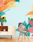 Papier Peint Illustration - Fleurs Tropicales Abondantes