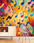 Papier Peint Abstrait - Musique Multicolore