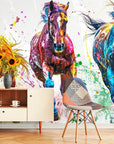 Papier Peint Art & Déco - Chevaux Colorés