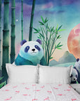 Papier Peint Nature - Panda Et Forêt De Bambou