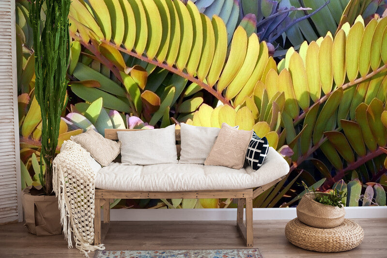 Papier Peint Design - Feuillage Vert Tropical