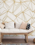 Papier Peint Moderne - Motifs Géométriques Doré