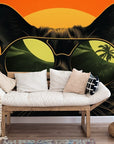 Papier Peint Moderne - Chat Avec Lunettes De Soleil
