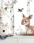 Papier Peint Animaux - Lapins Et Biche