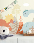 Papier Peint Enfant - Volcan Et Dinosaures