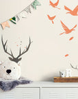 Papier Peint Enfant - Biche Et Cerf