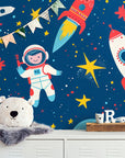 Papier Peint Enfant - Astronaute Et Fusées