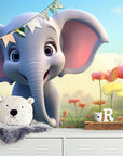 Papier Peint Enfant - Adorable Petit Éléphant