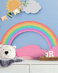 Papier Peint Enfant - Arc-En-Ciel Et Nuages Doux