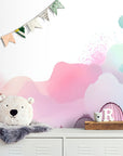 Papier Peint Enfant - Cactus Pastel Et Papillons