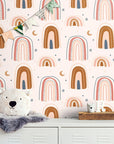 Papier Peint Enfant - Arc-En-Ciel Terracotta