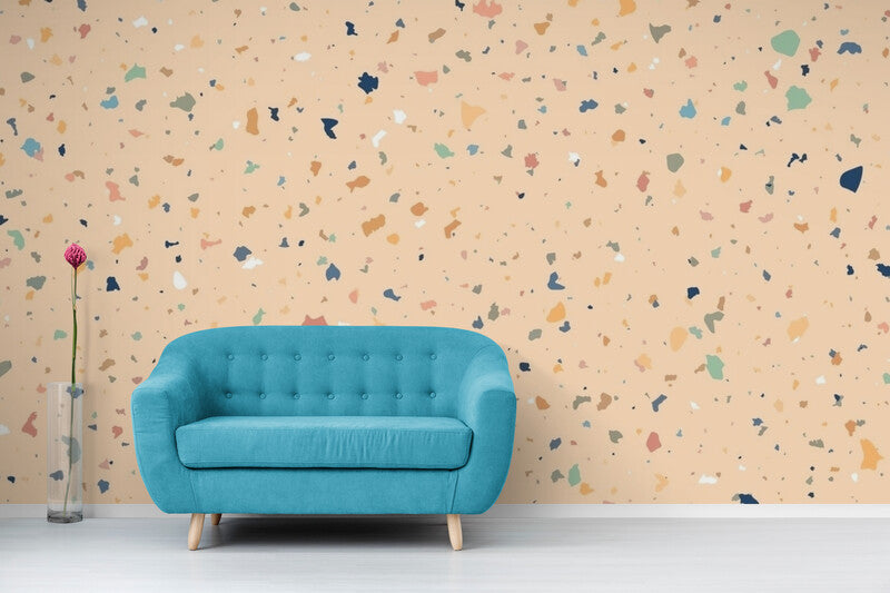 Papier Peint Imitation - Terrazzo Terracotta