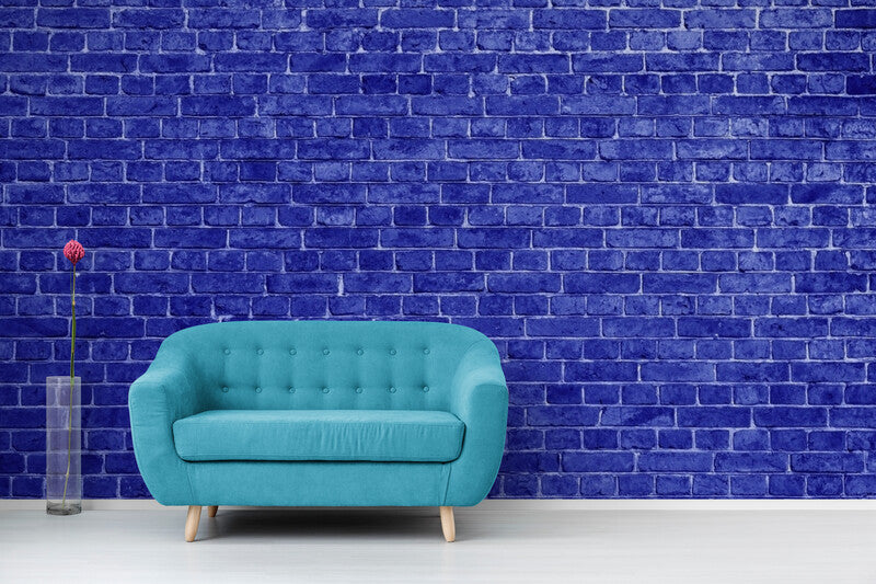 Papier Peint Contemporain - Briques Bleues