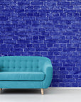 Papier Peint Contemporain - Briques Bleues