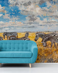 Papier Peint Exotique - Zèbres Dans La Savane