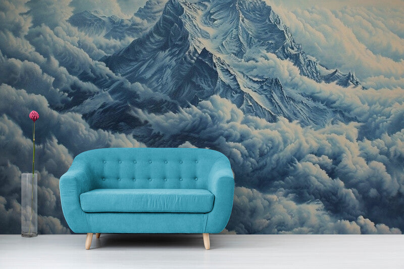 Papier Peint Illustration - Montagne Et Nuages