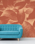 Papier Peint Abstrait - Feuillage Terracotta