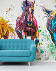 Papier Peint Art & Déco - Chevaux Colorés