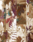 Papier peint nature - feuillage et fougères dorées style d'antan