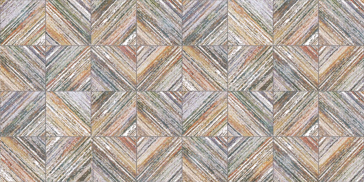 Papier peint géométrique - mosaïque de bois rétro