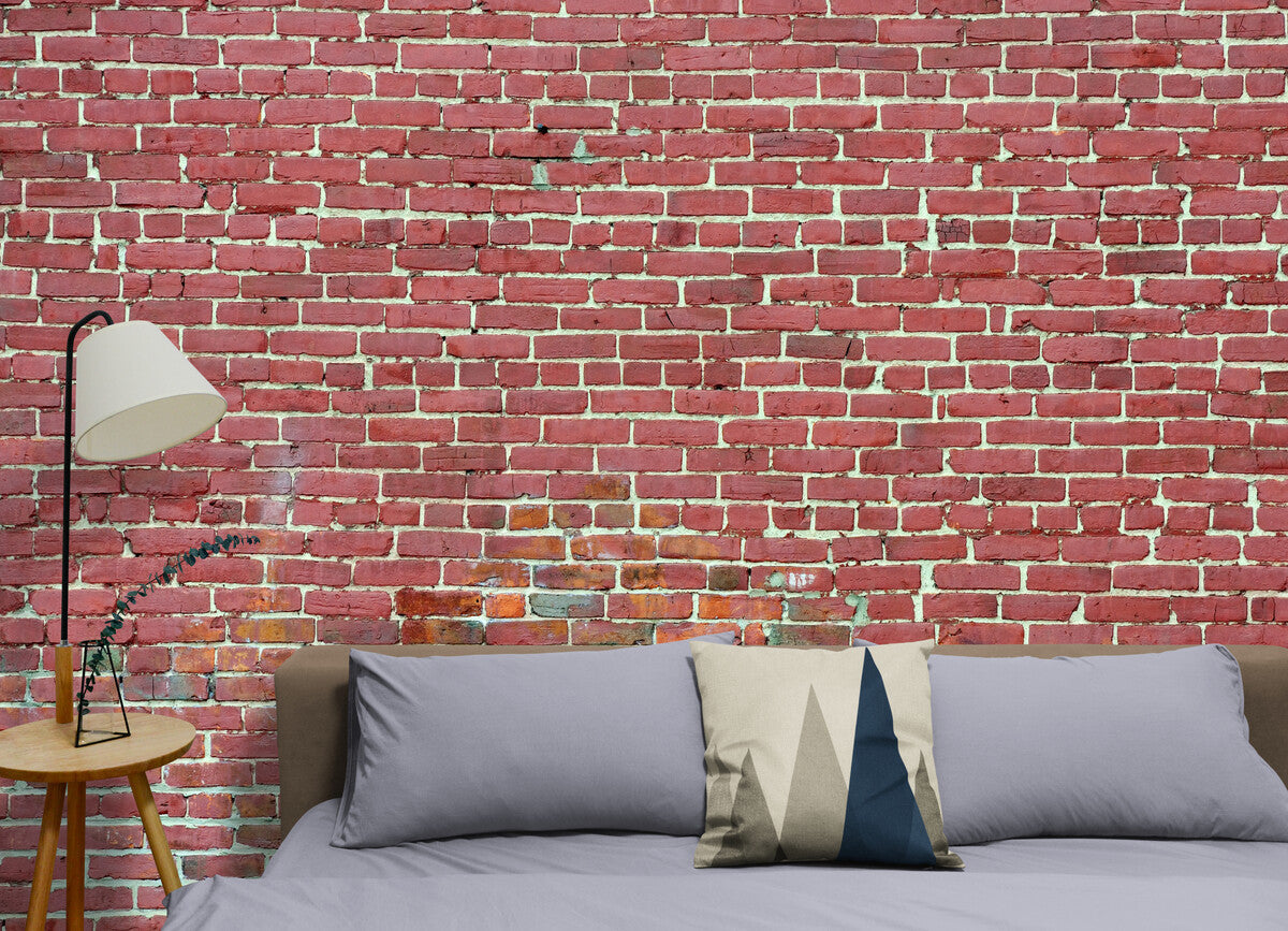 Papier Peint Rétro - Mur en Briques Rouges Vieillies