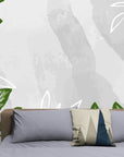 Papier Peint Feuillage - Vert Et Blanc