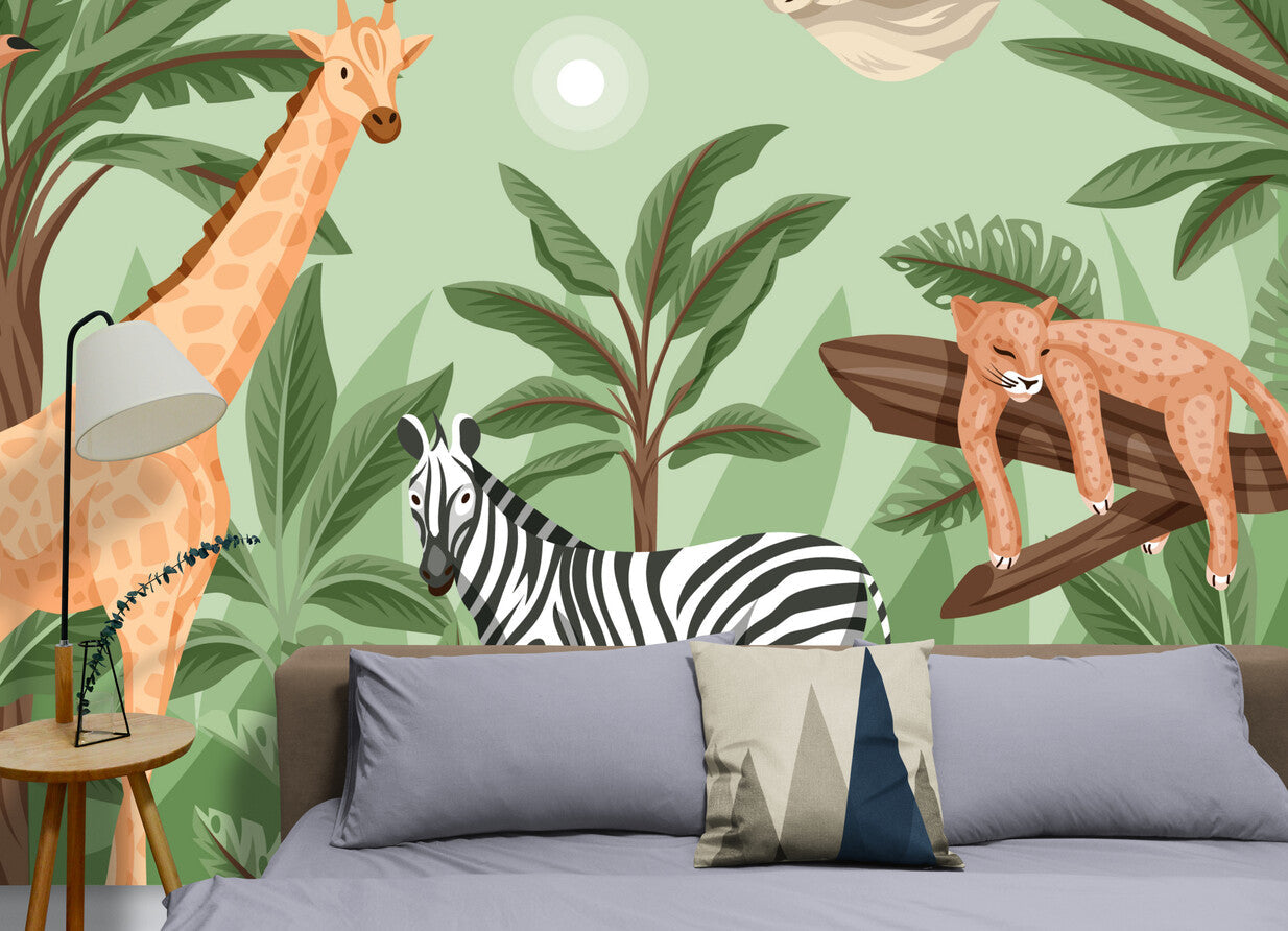 Children's Wallpaper - Illustrated Safari Adventure
