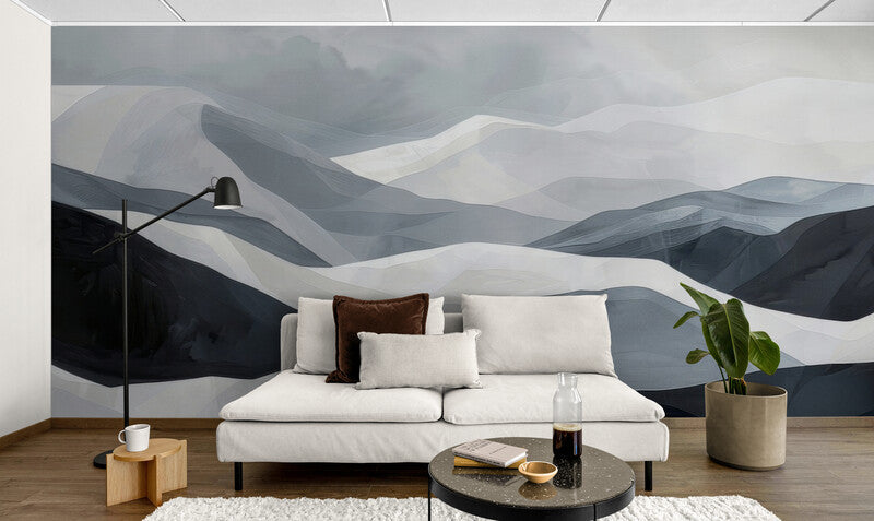 Papier Peint Aquarelle - Paysage Montagneux