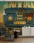 Papier Peint Vintage - Radio Cassette Rétro